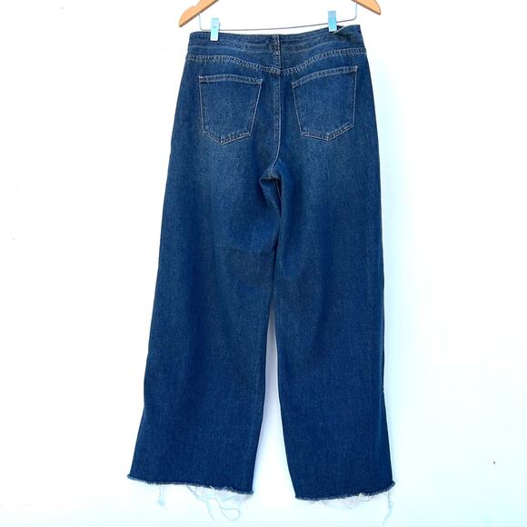Anthropologie Habitual Wide Leg Denver Cropped Jeans 28 Raw Hem 6 Pants Denim - Picture 4 of 10